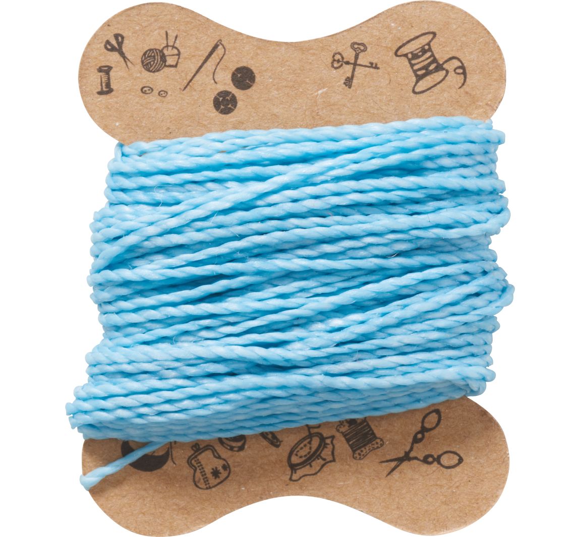 Micro macramé koord, gewaxt - Lichtblauw