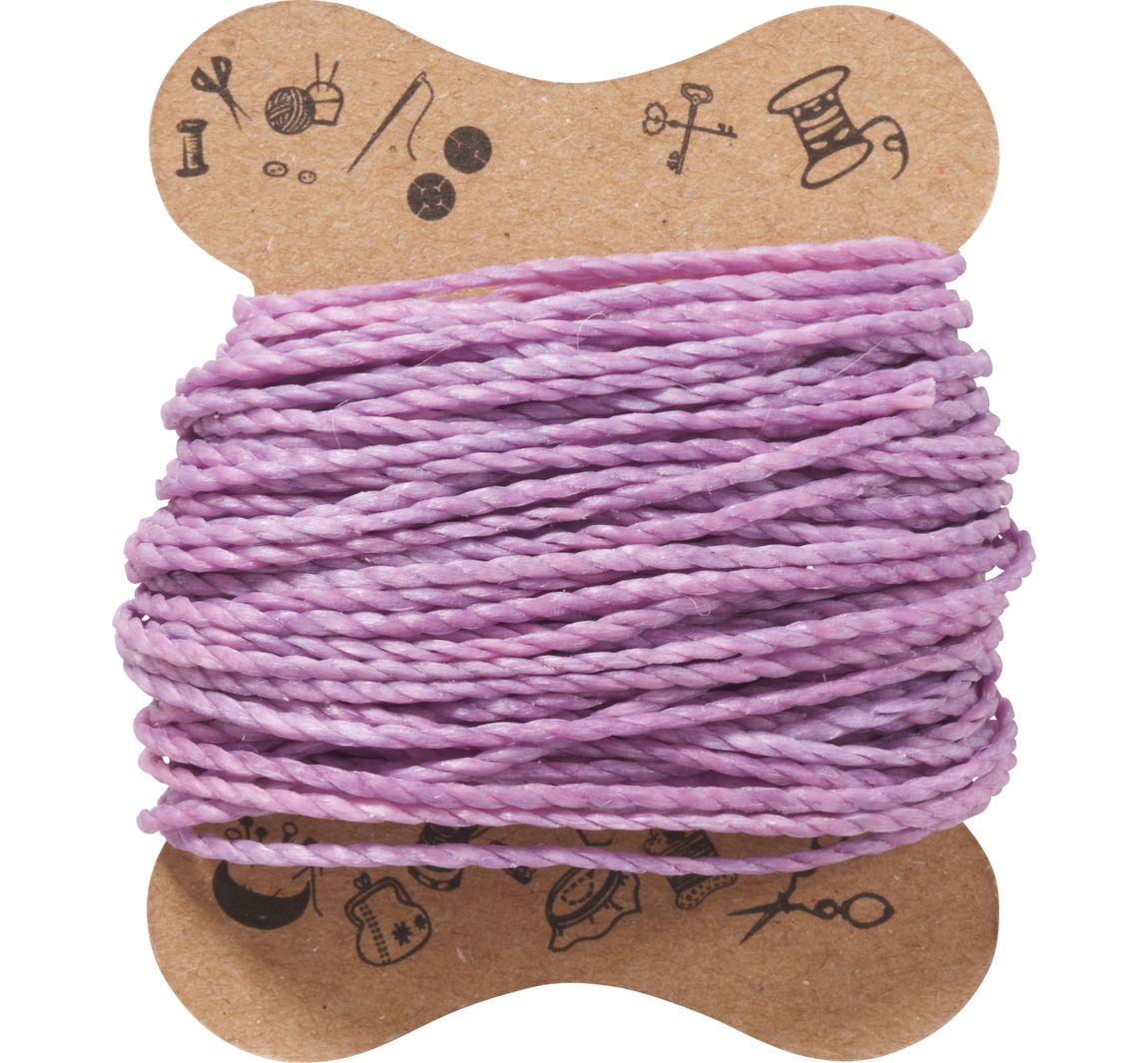 Micro macramé koord, gewaxt - Paars