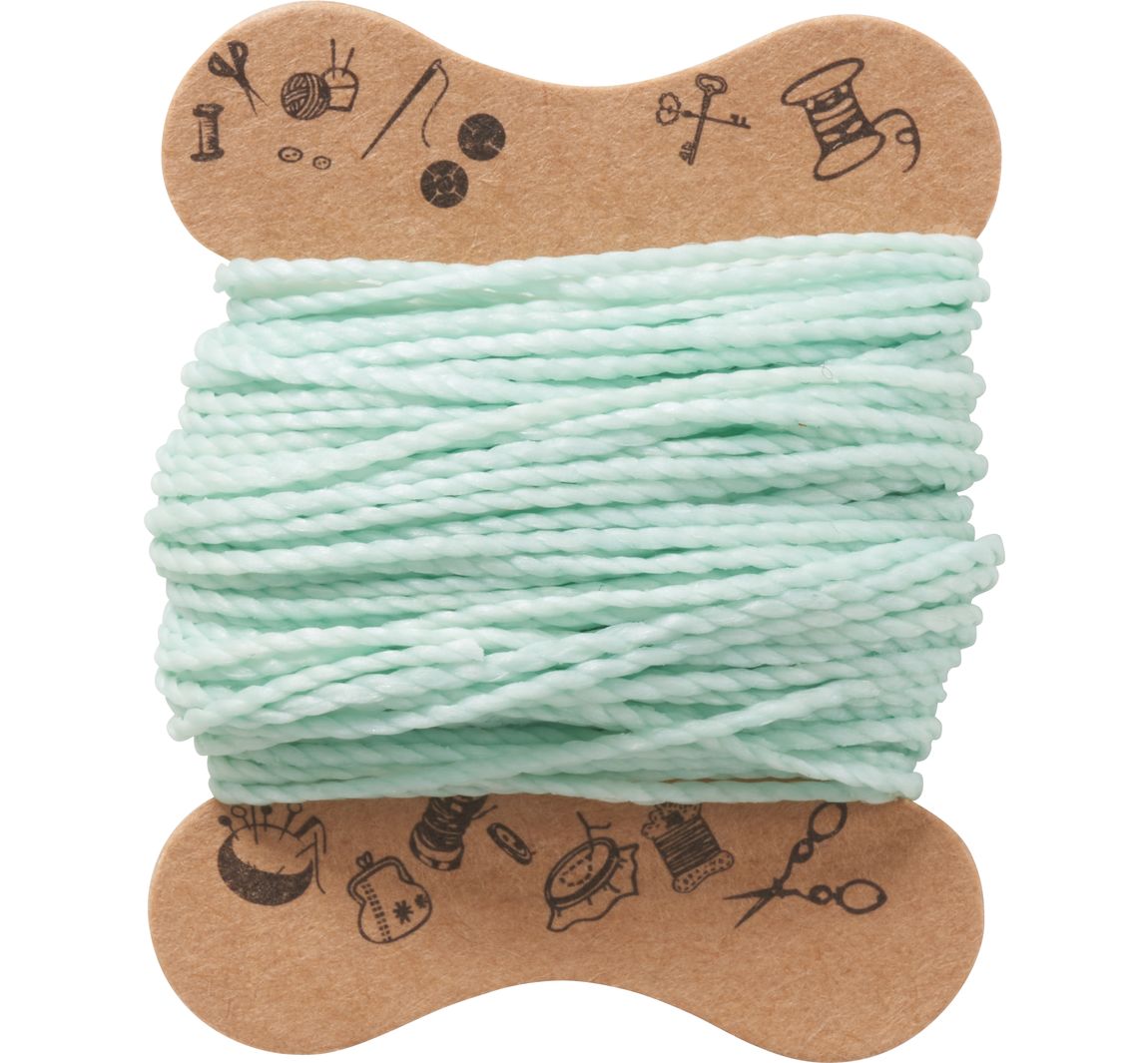 Micro macramé koord, gewaxt - Mintgroen