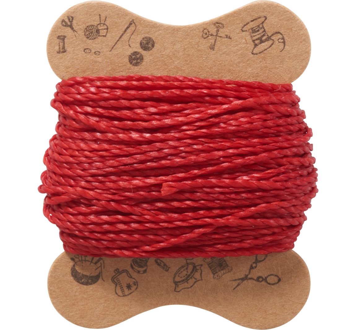 Micro macramé koord, gewaxt - Rood