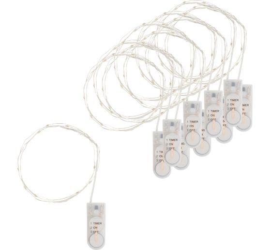 VBS Micro LED snoer lampjes met timer, 10 stuks