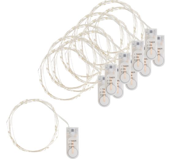 VBS Micro LED snoer lampjes met timer, 10 stuks
