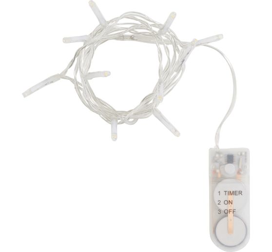 VBS Mini LED lichtketting, met timer, met knoopcellen
