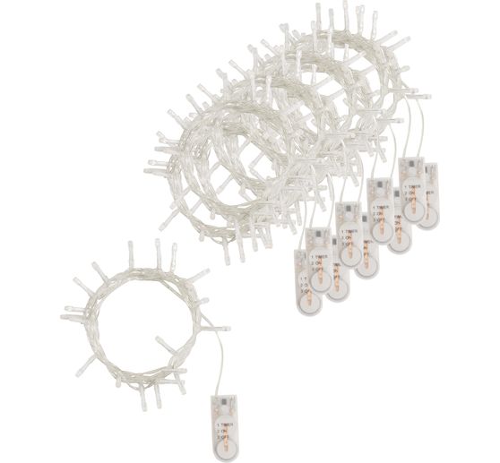 VBS Mini LED chains of lights with timer, 10 pieces