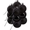 Kerstballen van kunststof, 12 stuks Zwart