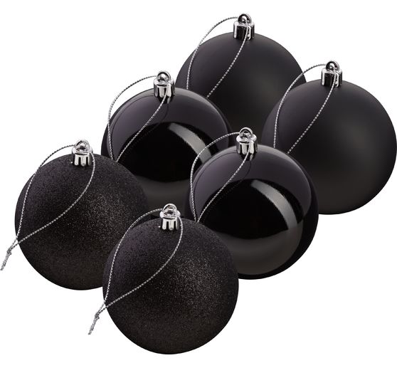 Kerstballen van kunststof, 6 stuks