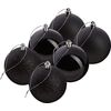 Kerstballen van kunststof, 6 stuks Zwart