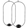 VBS metal ring "Moora - Oval" for stick candle Black