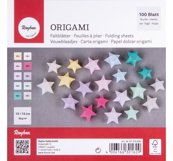 Origami-leaflets pastel 