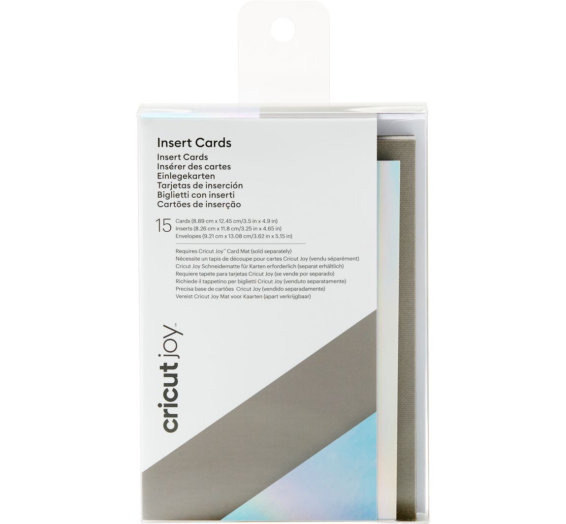 Cricut Joy dubbele kaarten met insteekhoezen & enveloppen "Insert Cards", 8,89 x 12,45 cm - Grey/Silver Holographic