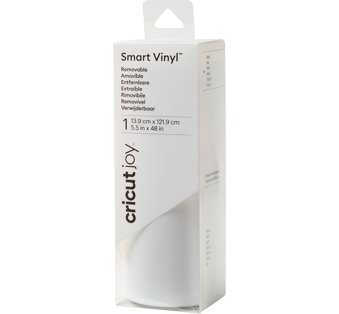 Cricut Joy zelfklevende vinyl folie - mat "Smart Vinyl - Removable", 13,9 x 121,9 cm - White