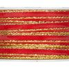 Taffeta lint, breedte 5 mm Rood/Goud