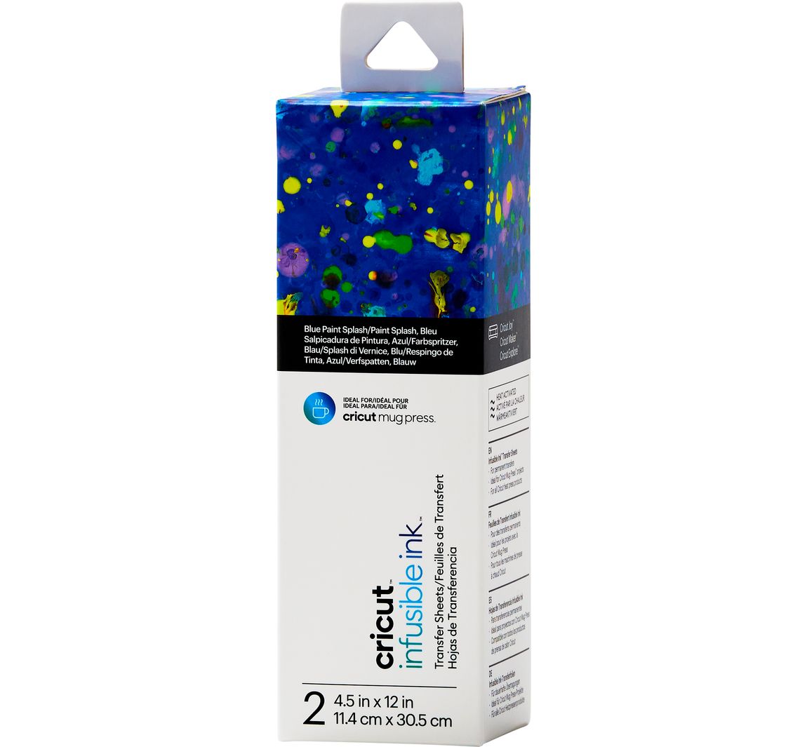 Cricut motief transfer vel "Infusible Ink", 11,4 x 30,5 cm - Blue Paint Splash