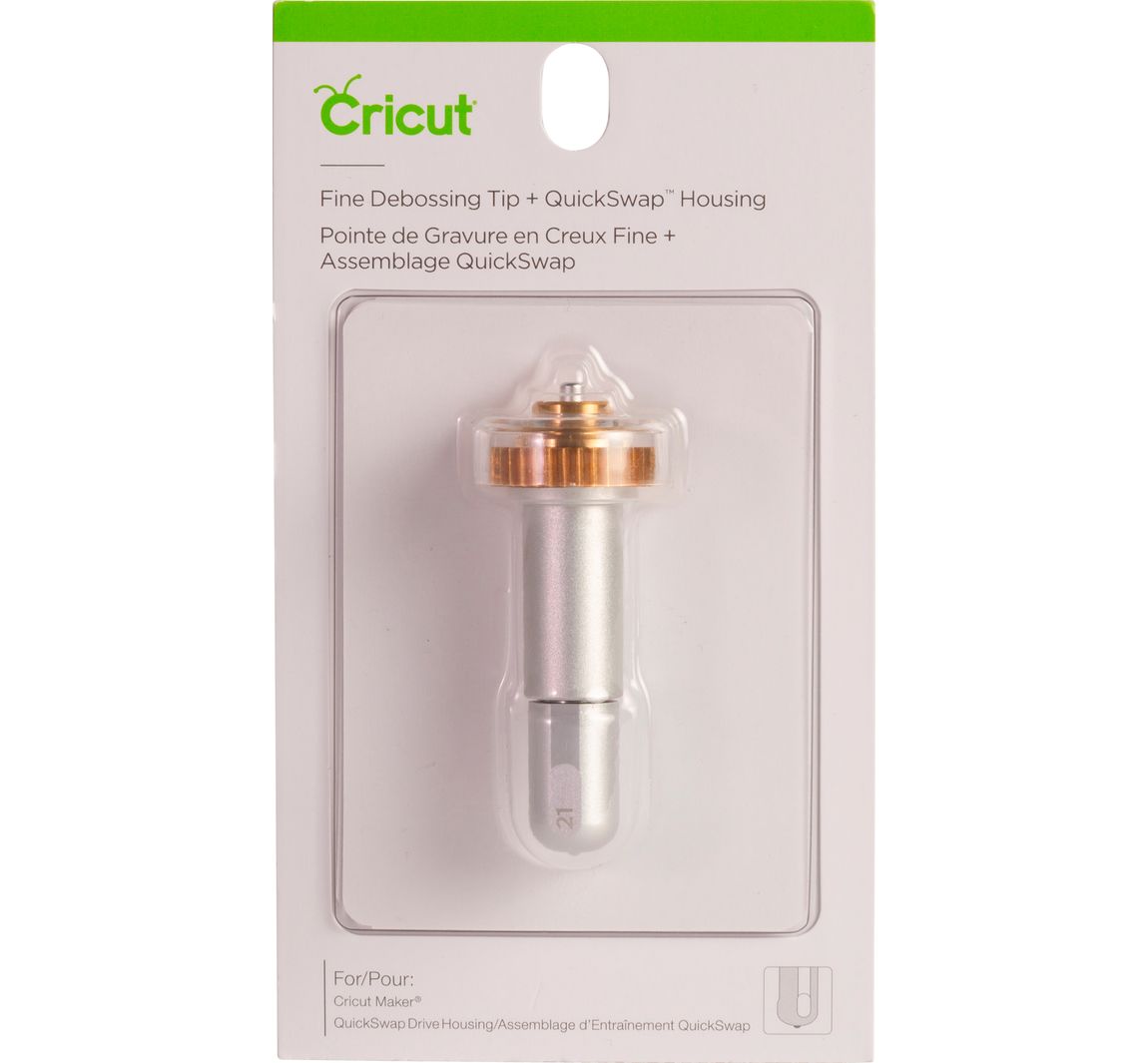 Cricut werktuig "Quickswap Tool - Debossing Tip", fijne embossing tip - met mesbehuizing/houder