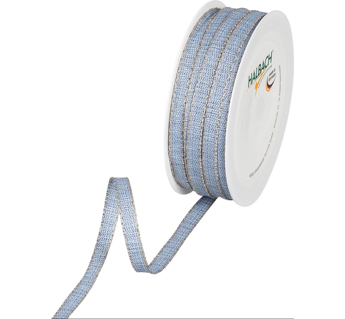 Lint met linnen rand - Blauw