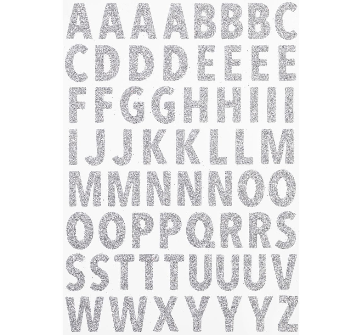 Glittersticker "Letters" - Zilver