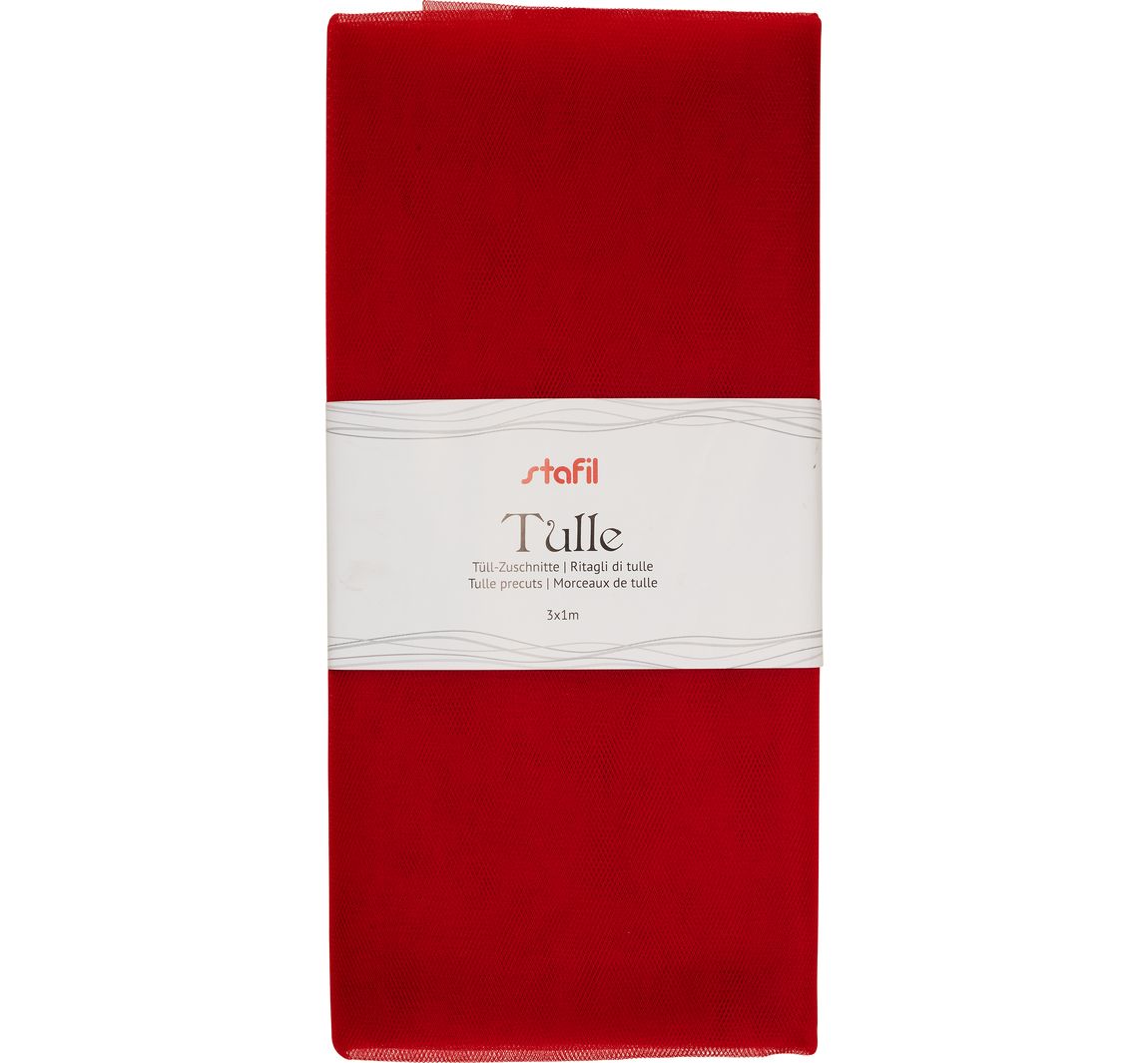 Tule lapje, 3 meter - Rood