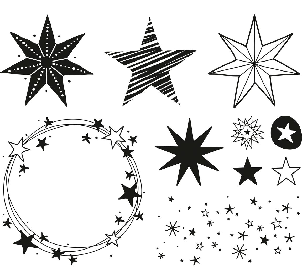 Stempel set - Sterren