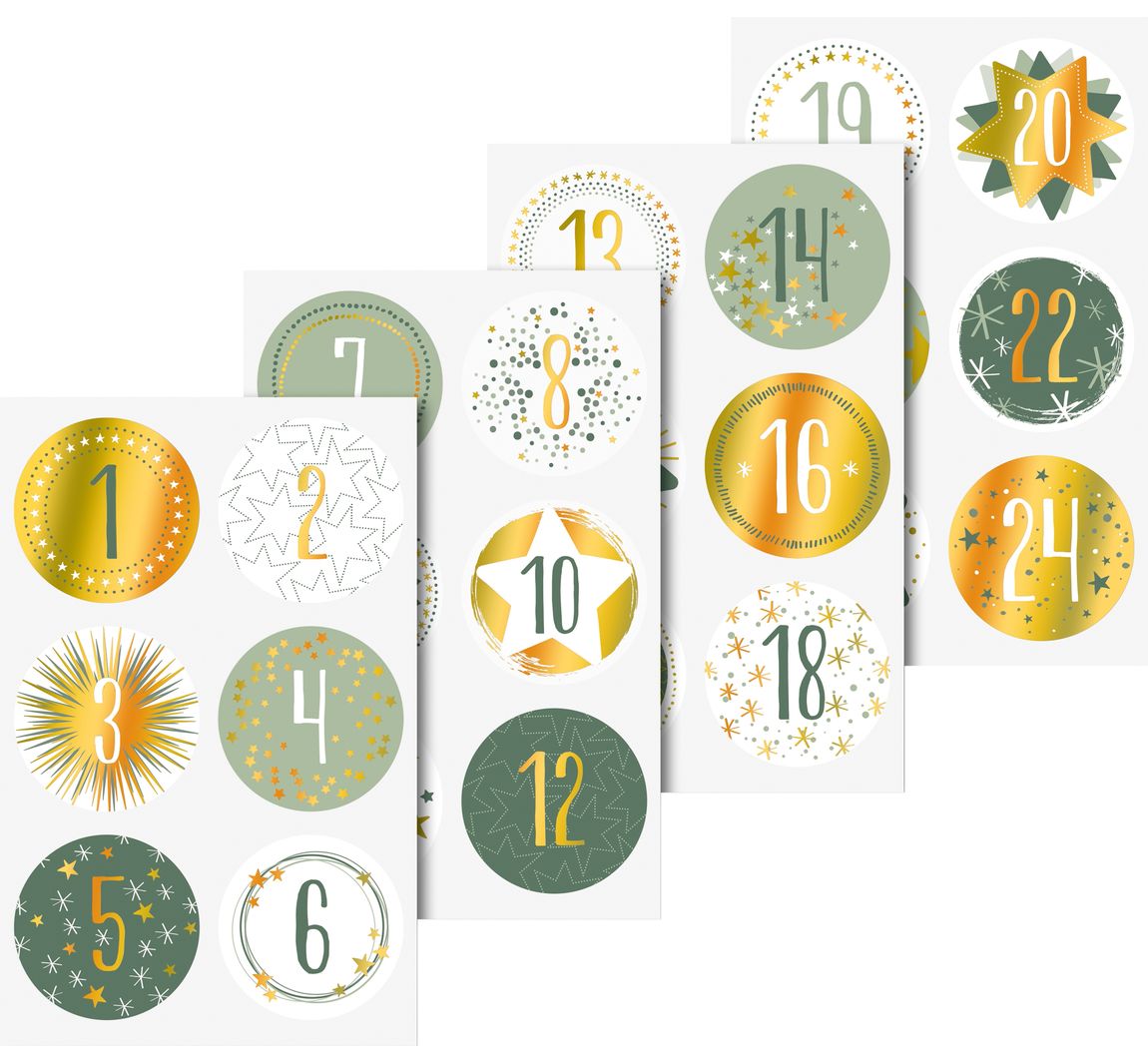 Stickers adventsnummers - Goud iriserend