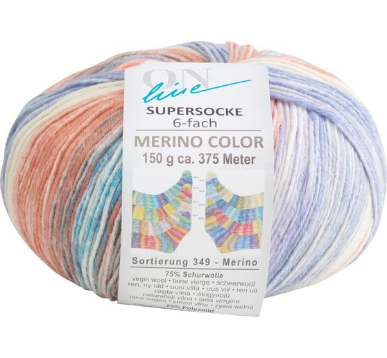 ONline Wol super sock merino color, assortiment 349