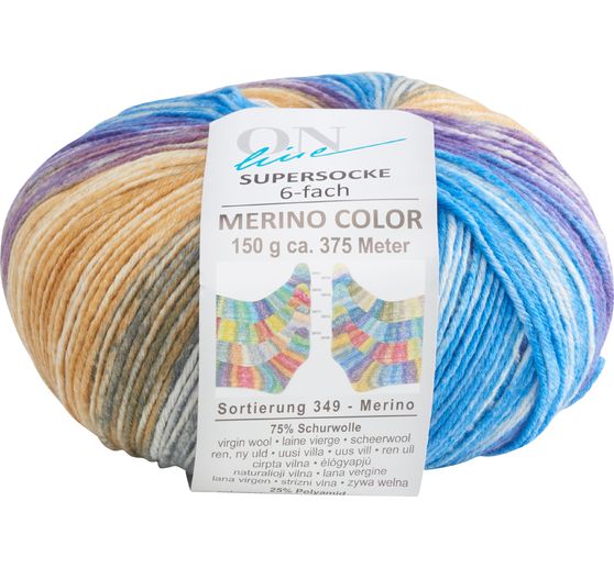 ONline Wol super sock merino color, assortiment 349