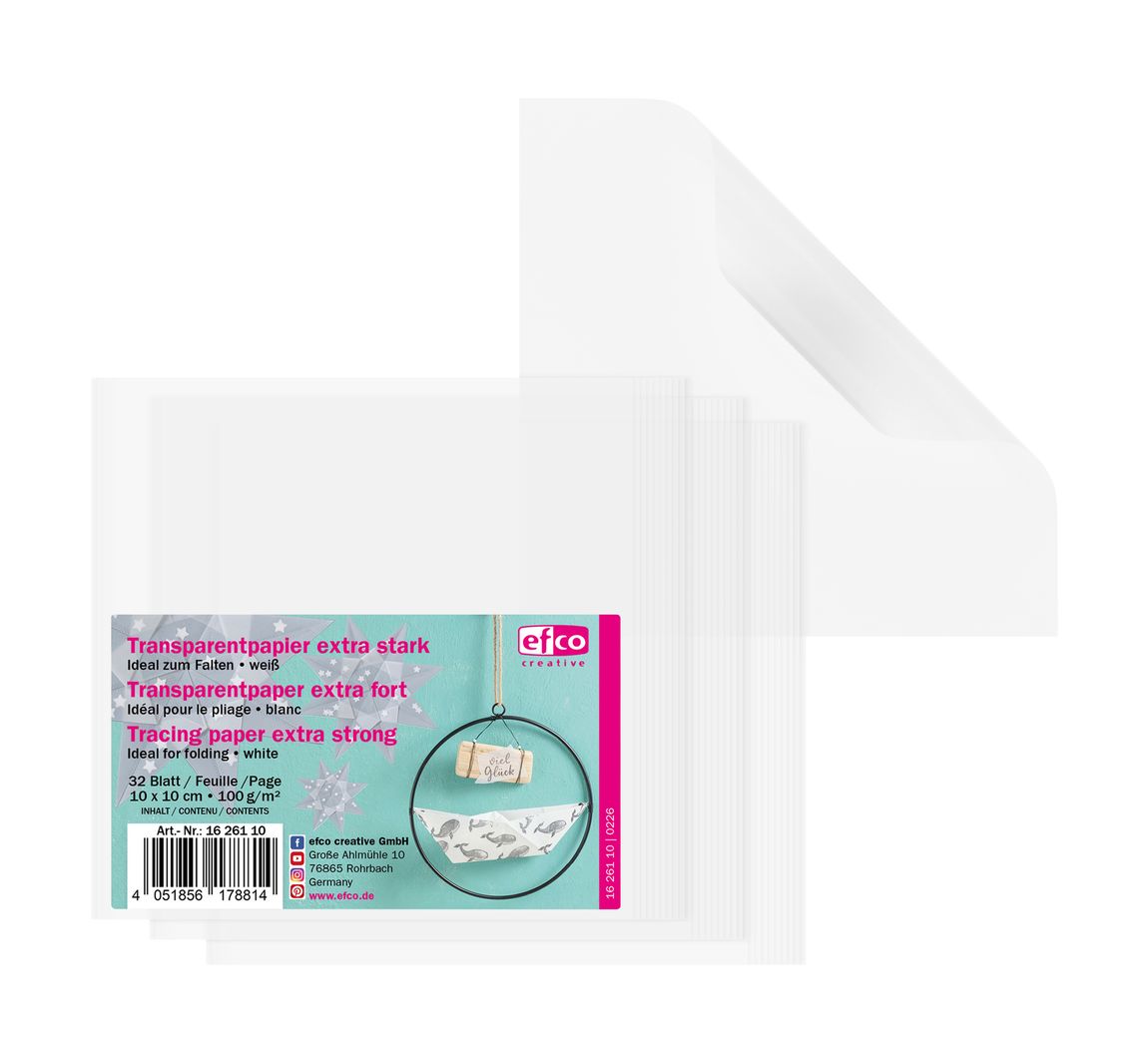 Vouw transparant papier "Extra sterk" - 10 x 10 cm
