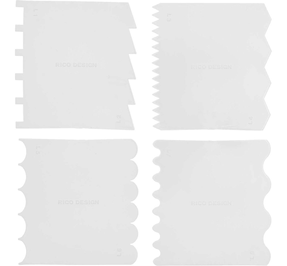 Effectspatel set, 4 stuks - Grof