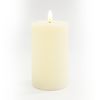 LED real wax candle "12.5 x 7.5 cm", with timer Cream