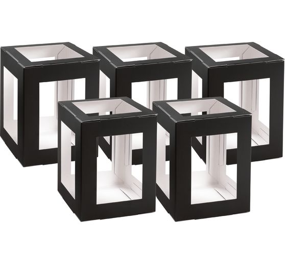 Lantaarn blanco "Vierkant", 5 stuks