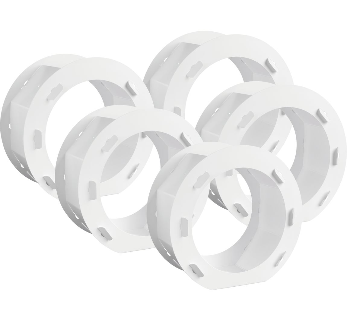 Lantaarn blanco "Rond", 5 stuks - Wit