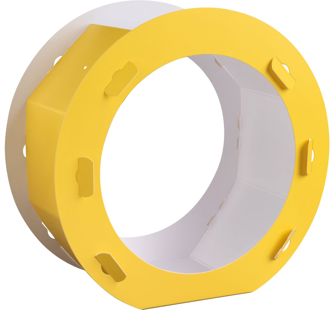 Lantaarn blanco "Rond" - Geel