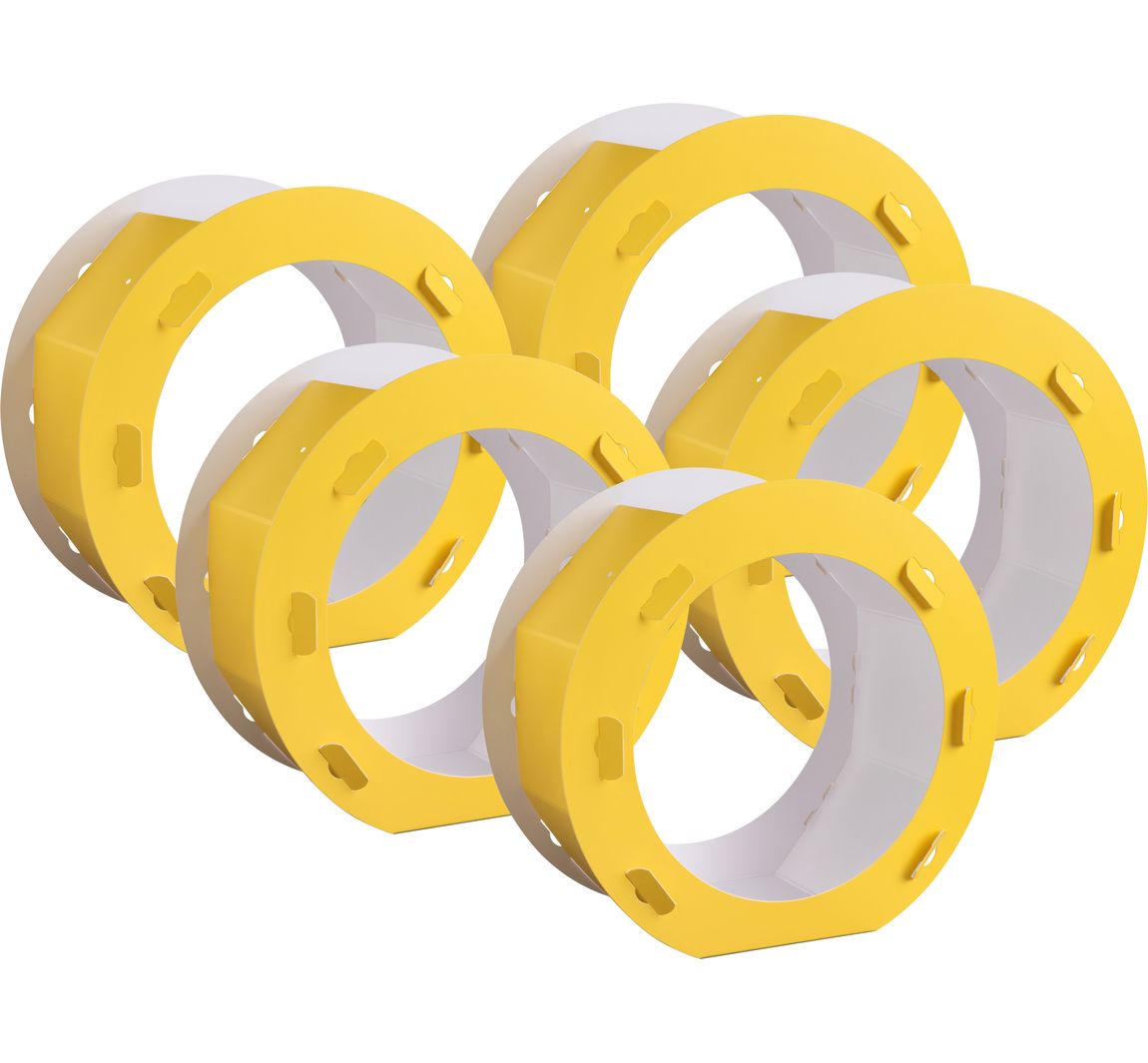 Lantaarn blanco "Rond", 5 stuks - Geel