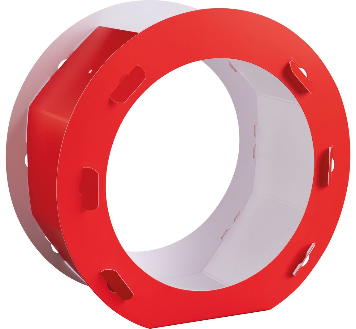 Lantaarn blanco "Rond" - Rood