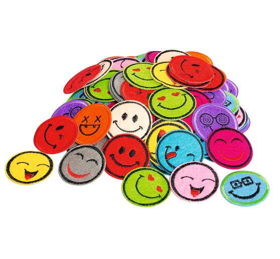 VBS Iron-on applications "Emoticons", 120 pieces