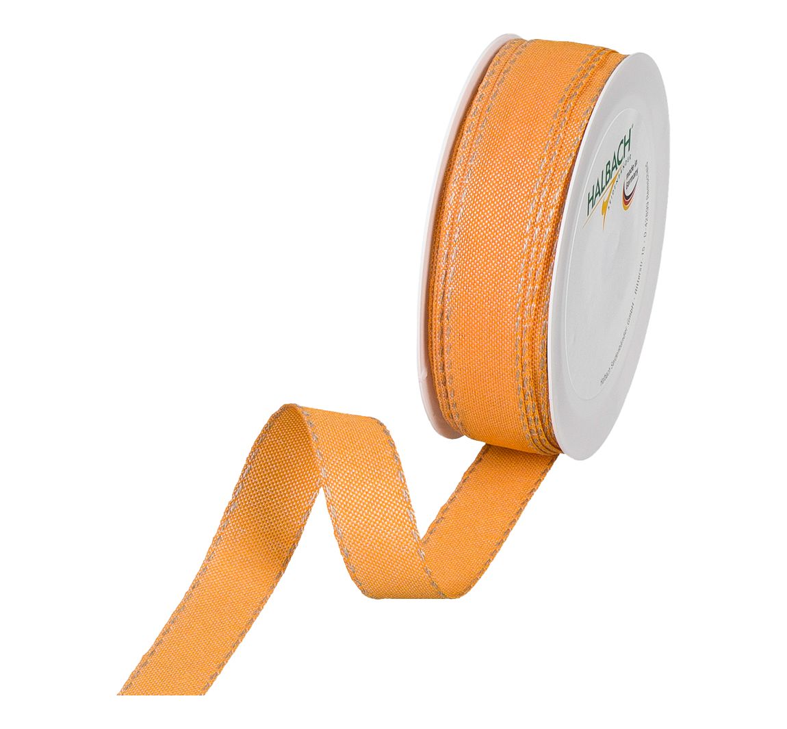 Lint met linnen rand - Oranje