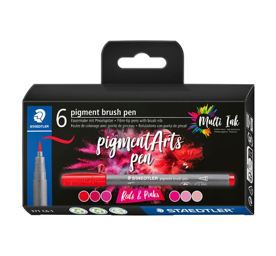 STAEDTLER Pigment brush pen, set van 6