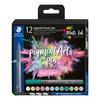 STAEDTLER Pigment brush pen, set van 12