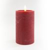 LED real wax candle "12.5 x 7.5 cm", with timer Bordeaux