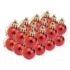 Kerstballen van kunststof, 24 stuks Rood-Glanzend