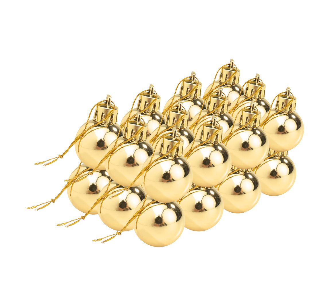 Kerstballen van kunststof, 24 stuks - Goud-Glanzend