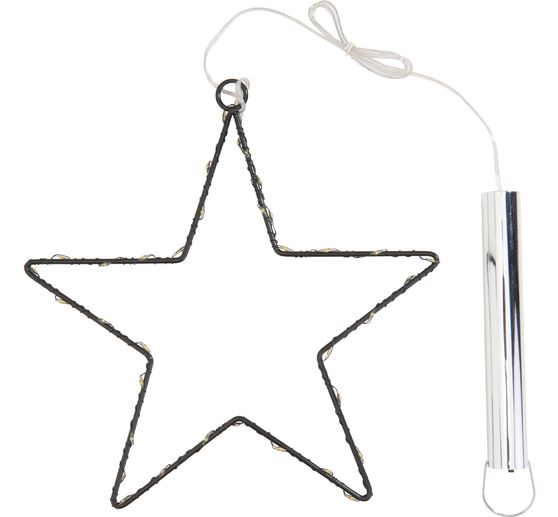 Metalen ster met mini LED snoer lampjes incl. timer 6/18 uur.