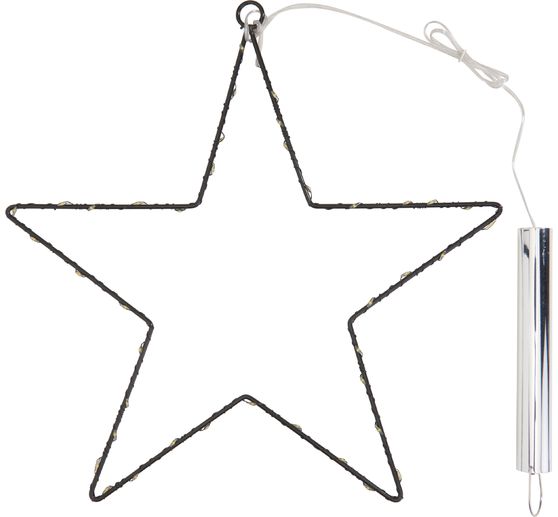 Metalen ster met mini LED snoer lampjes incl. timer 6/18 uur.
