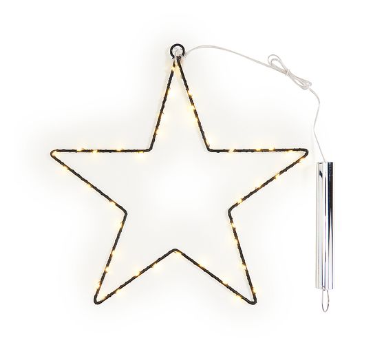 Metalen ster met mini LED snoer lampjes incl. timer 6/18 uur.