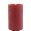 LED real wax candle "12.5 x 7.5 cm", with timer Bordeaux