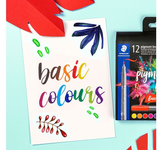 STAEDTLER Pigment brush pen, set van 12