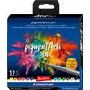 STAEDTLER Pigment brush pen, set van 12 Basic Colours