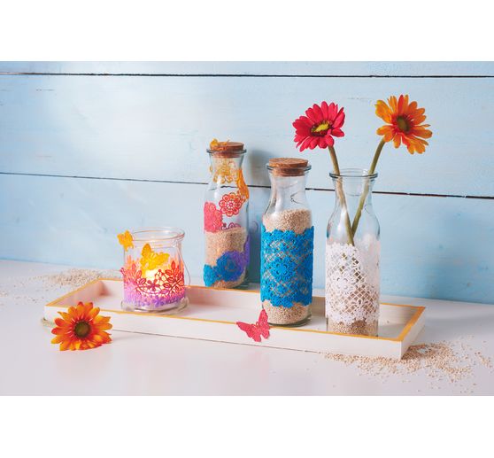 VBS Glass bottles "Milk", set of 3