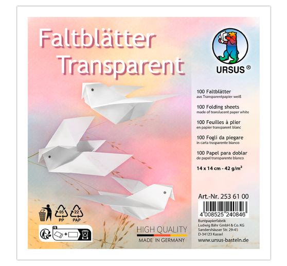 Transparent paper-folding paper