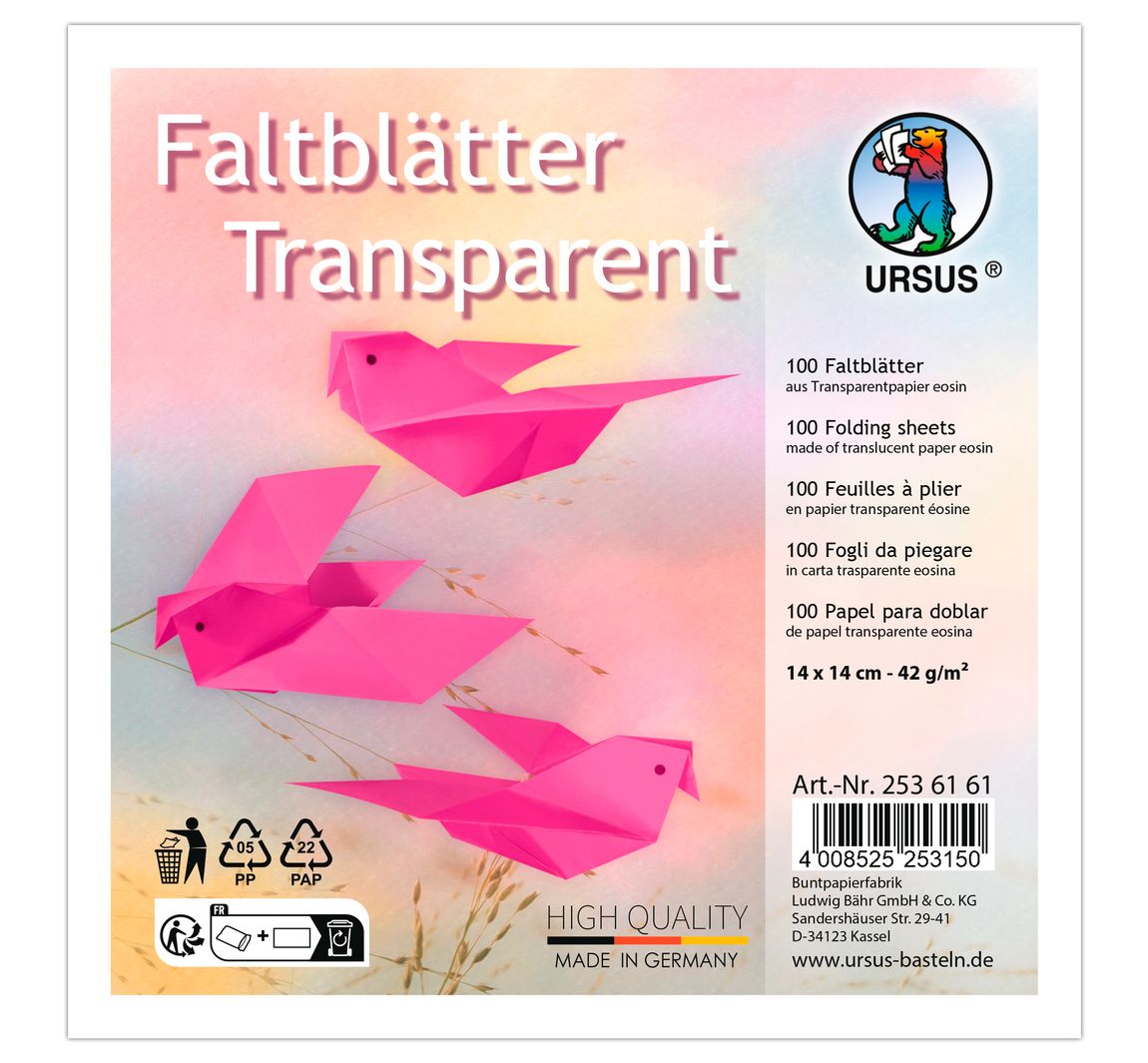 Transparant papier-vouwpapier - Roze
