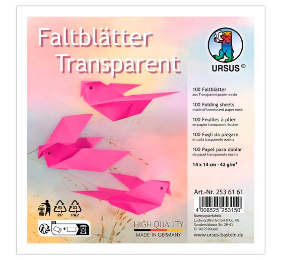 Transparent paper-folding paper